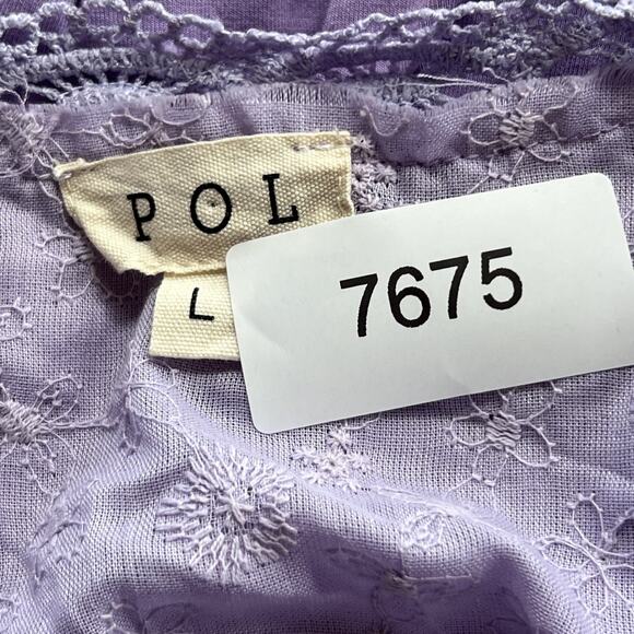 Pol Kimono Cardigan Women's L Purple Boho Lace Embroidered Color Block - Picture 3 of 7